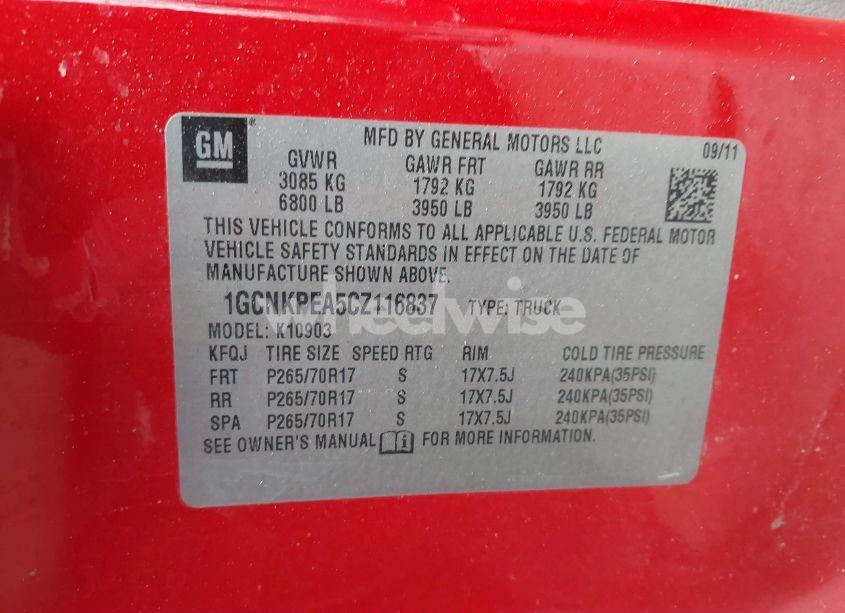 Photo 9 of 2012 Chevrolet Silverado 1500 WORK TRUCK (VIN 1GCNKPEA5CZ116837)