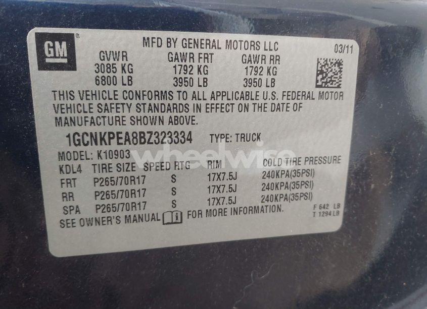 Photo 9 of 2011 Chevrolet Silverado 1500 WORK TRUCK (VIN 1GCNKPEA8BZ323334)