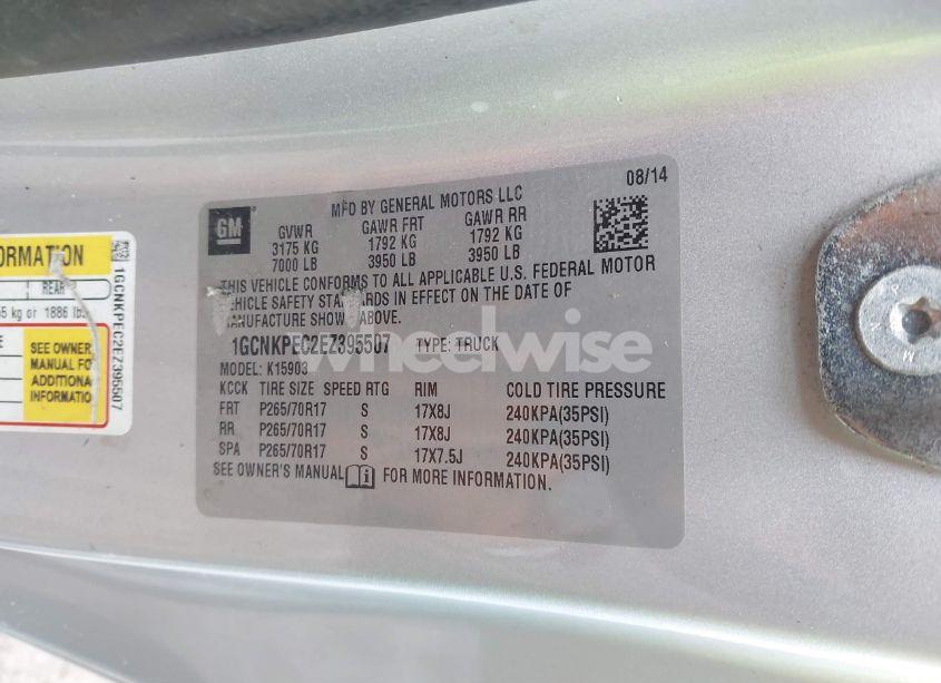 Photo 9 of 2014 Chevrolet Silverado 1500 WORK TRUCK 1WT (VIN 1GCNKPEC2EZ395507)