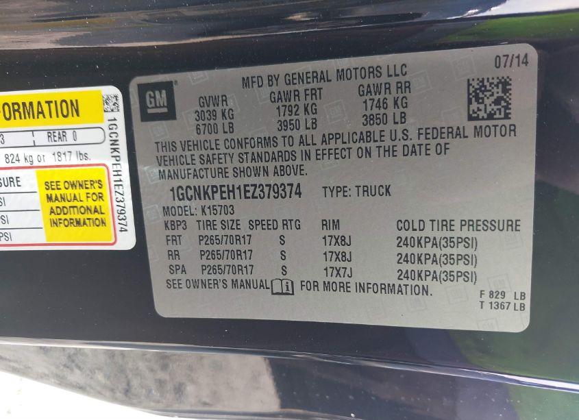 Photo 9 of 2014 Chevrolet Silverado 1500 WORK TRUCK 2WT (VIN 1GCNKPEH1EZ379374)