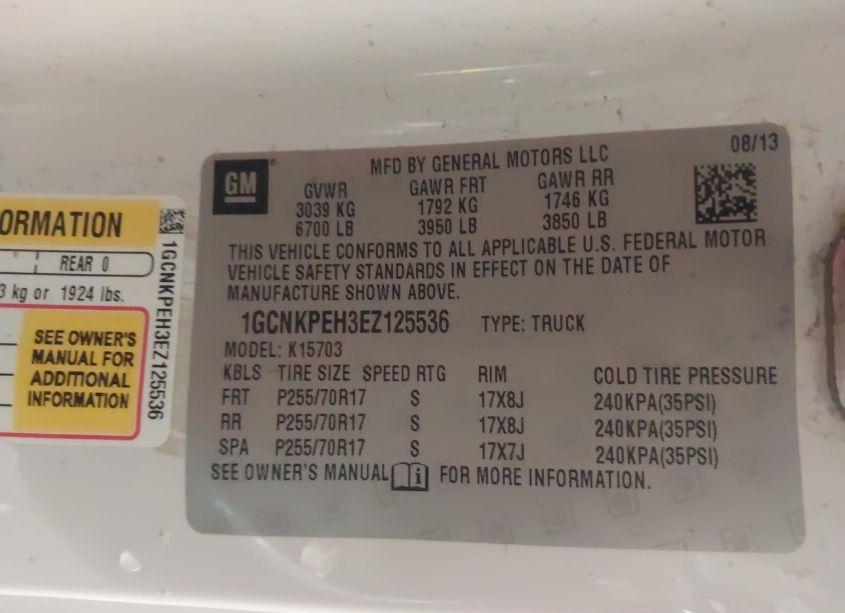 Photo 9 of 2014 Chevrolet Silverado 1500 WORK TRUCK 1WT (VIN 1GCNKPEH3EZ125536)