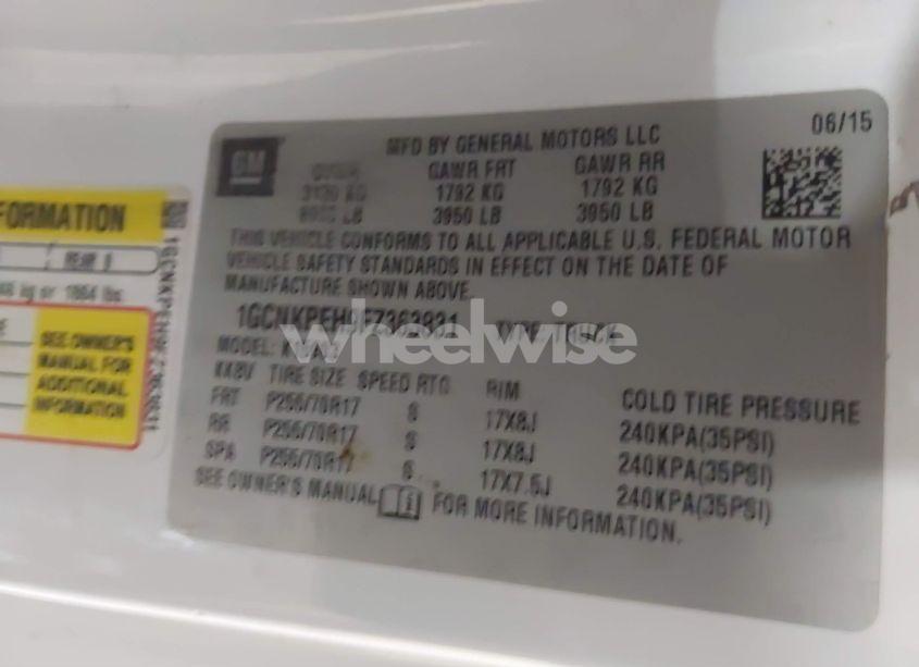 Photo 9 of 2015 Chevrolet Silverado 1500 WT (VIN 1GCNKPEH9FZ363831)