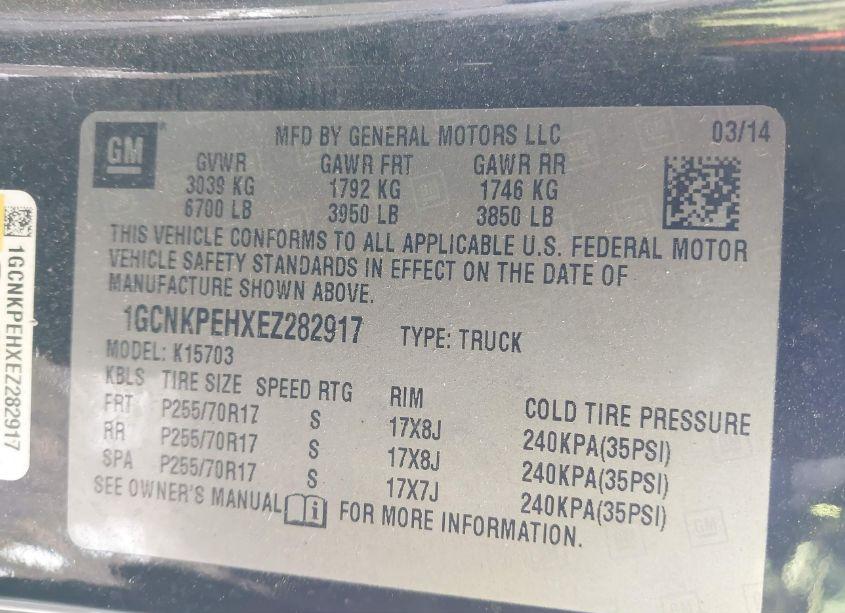 Photo 9 of 2014 Chevrolet Silverado 1500 WORK TRUCK 1WT (VIN 1GCNKPEHXEZ282917)