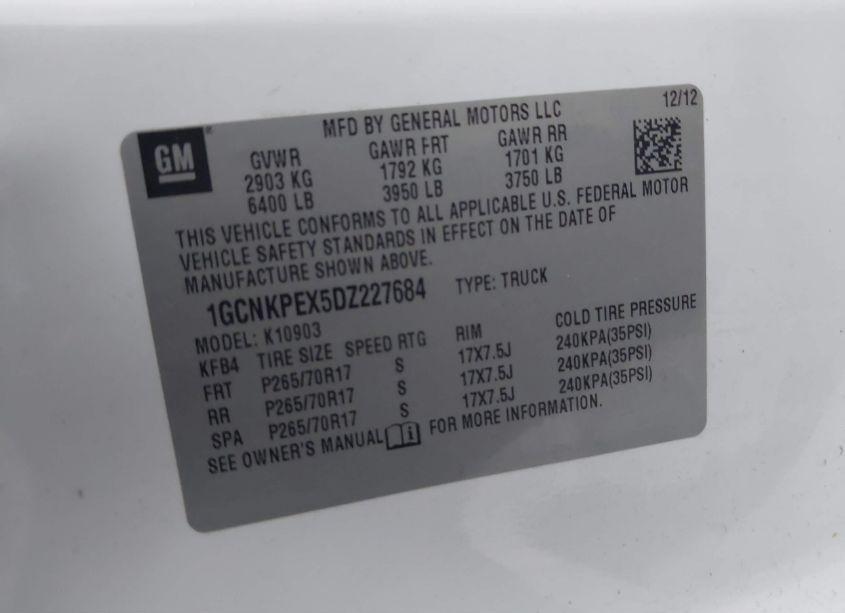 Photo 9 of 2013 Chevrolet Silverado 1500 WORK TRUCK (VIN 1GCNKPEX5DZ227684)