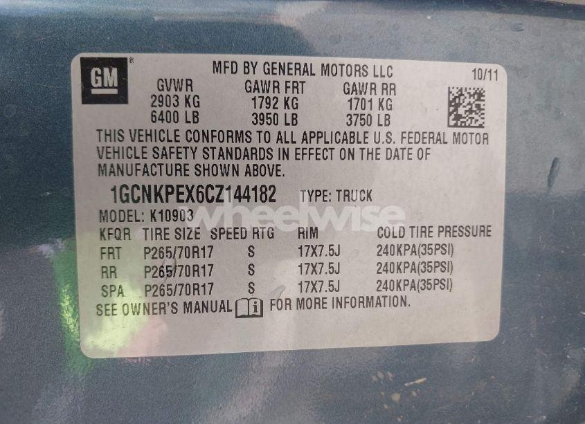 Photo 9 of 2012 Chevrolet Silverado 1500 WORK TRUCK (VIN 1GCNKPEX6CZ144182)