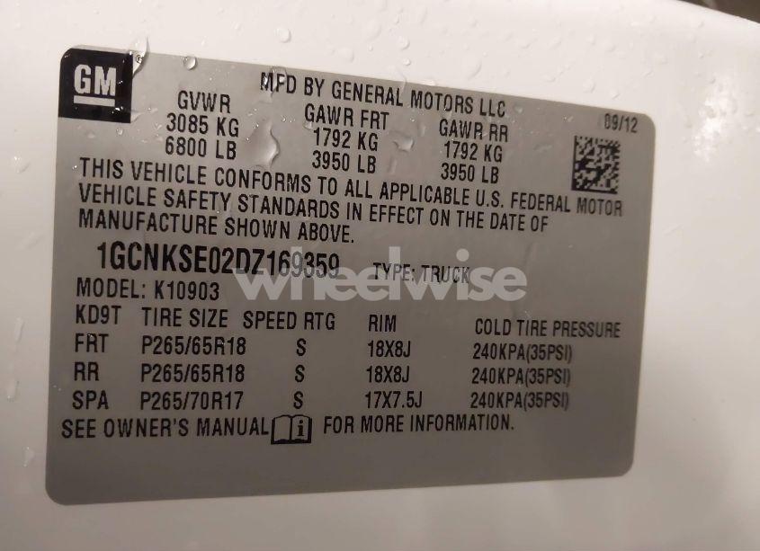 Photo 9 of 2013 Chevrolet Silverado 1500 LT (VIN 1GCNKSE02DZ169359)
