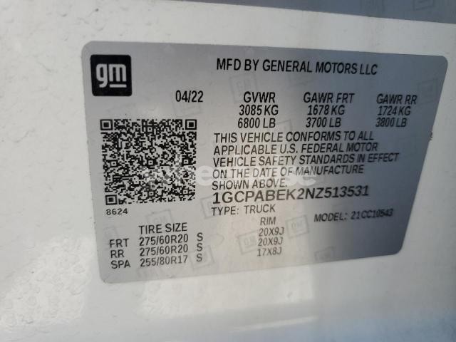 Photo 9 of 2022 CHEVROLET SILVERADO C1500 CUSTOM (VIN 1GCPABEK2NZ513531)