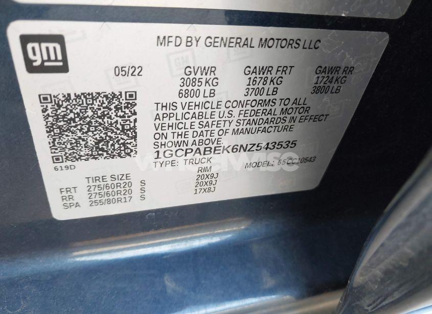 Photo 9 of 2022 Chevrolet Silverado 1500 2WD SHORT BED CUSTOM (VIN 1GCPABEK6NZ543535)