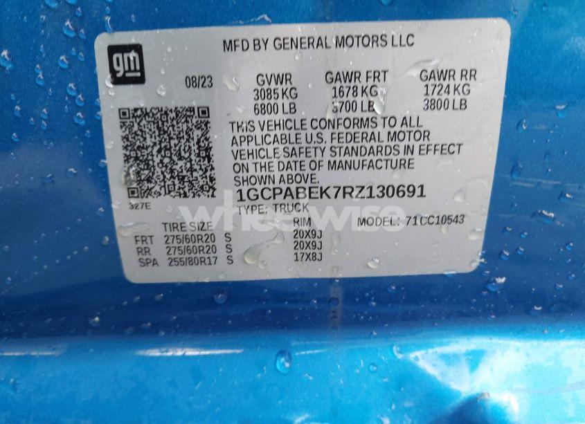 Photo 9 of 2024 Chevrolet Silverado 1500 2WD SHORT BED CUSTOM (VIN 1GCPABEK7RZ130691)