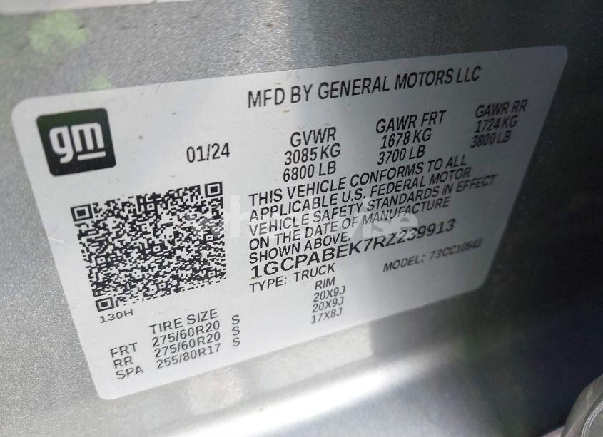 Photo 9 of 2024 Chevrolet Silverado 1500 2WD SHORT BED CUSTOM (VIN 1GCPABEK7RZ239913)