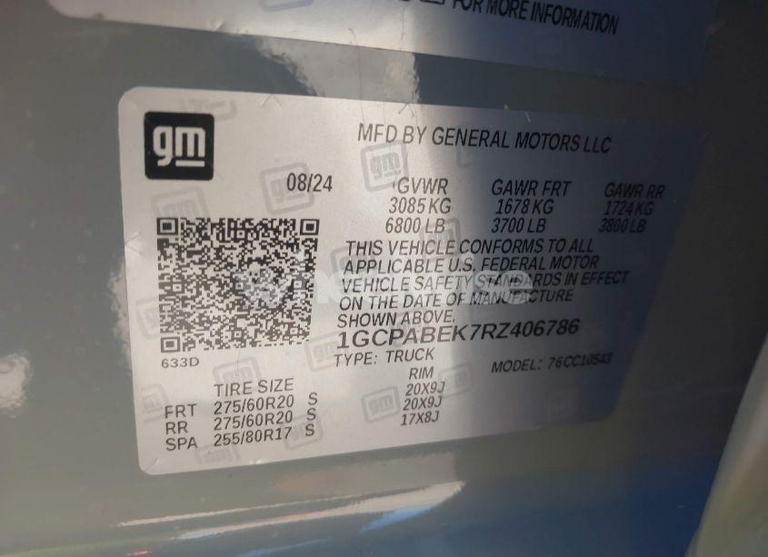 Photo 9 of 2024 Chevrolet Silverado 1500 (VIN 1GCPABEK7RZ406786)