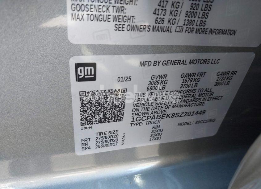 Photo 9 of 2025 Chevrolet Silverado 1500 2WD SHORT BED CUSTOM (VIN 1GCPABEK8SZ201449)