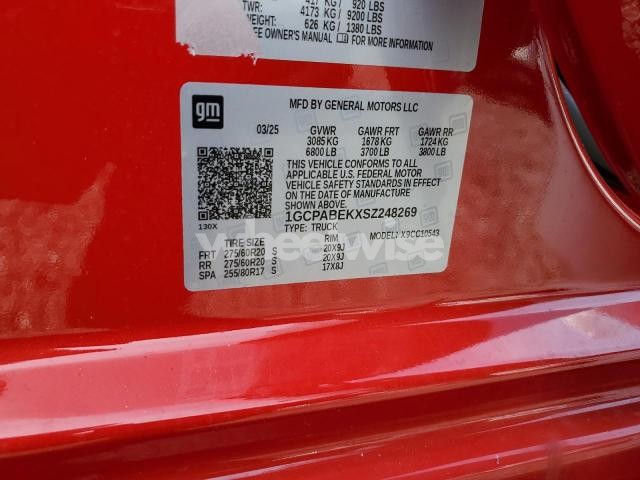 Photo 5 of 2025 CHEVROLET SILVERADO C1500 CUSTOM (VIN 1GCPABEKXSZ248269)