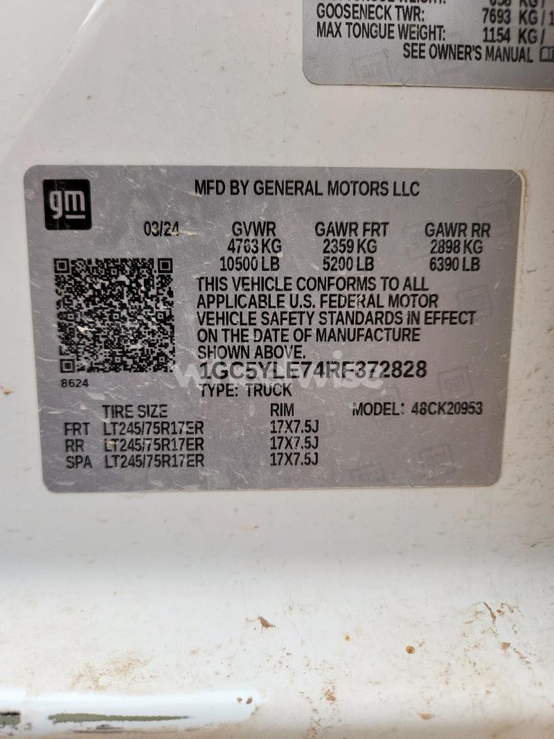 Photo 9 of 2024 CHEVROLET SILVERADO K2500 HEAVY DUTY (VIN 1GCPACE86PZ184541)