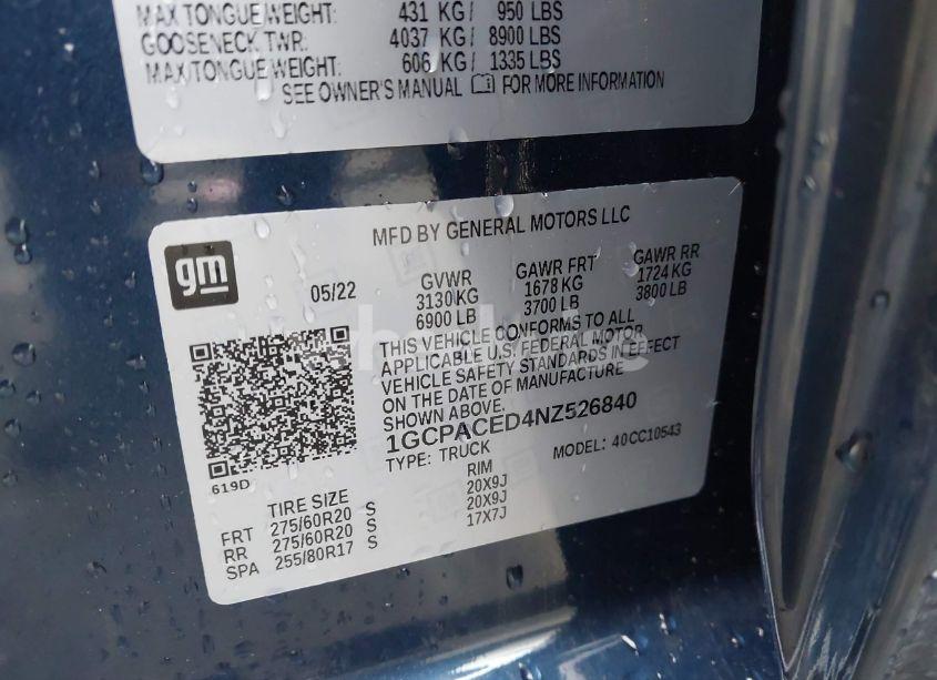 Photo 9 of 2022 Chevrolet Silverado 1500 2WD SHORT BED LT (VIN 1GCPACED4NZ526840)