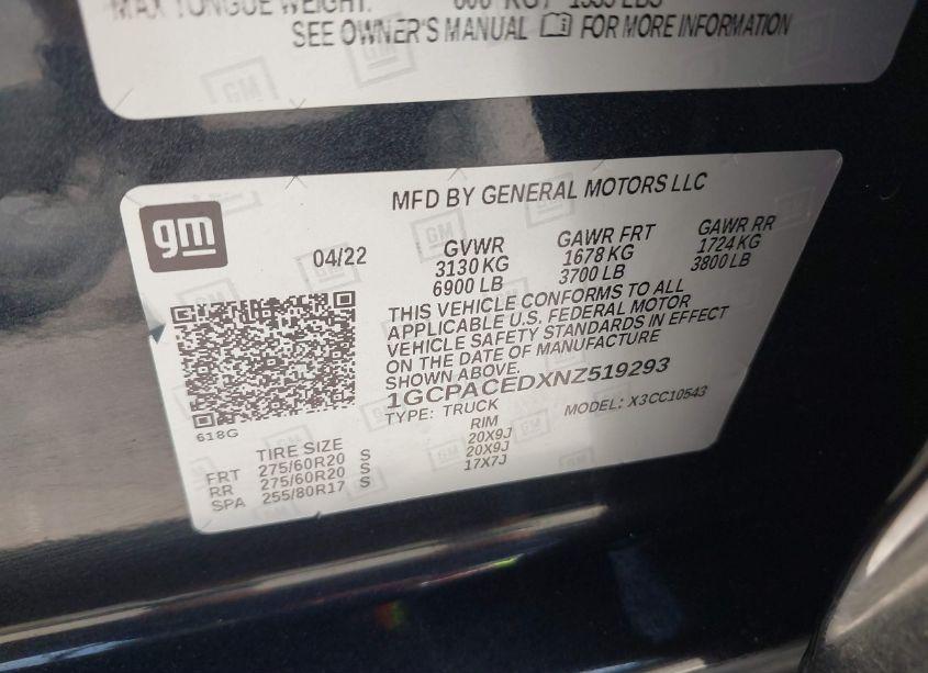 Photo 9 of 2022 Chevrolet Silverado 1500 2WD SHORT BED LT (VIN 1GCPACEDXNZ519293)