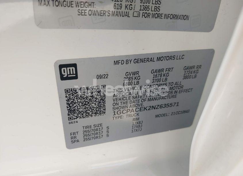 Photo 9 of 2022 Chevrolet Silverado 1500 2WD SHORT BED LT (VIN 1GCPACEK2NZ635571)