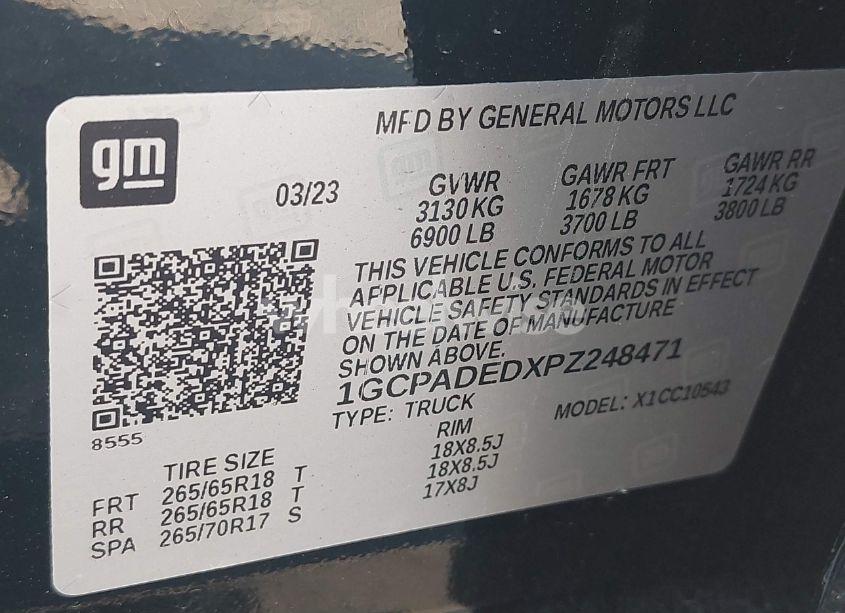 Photo 9 of 2023 Chevrolet Silverado 1500 2WD SHORT BED RST (VIN 1GCPADEDXPZ248471)