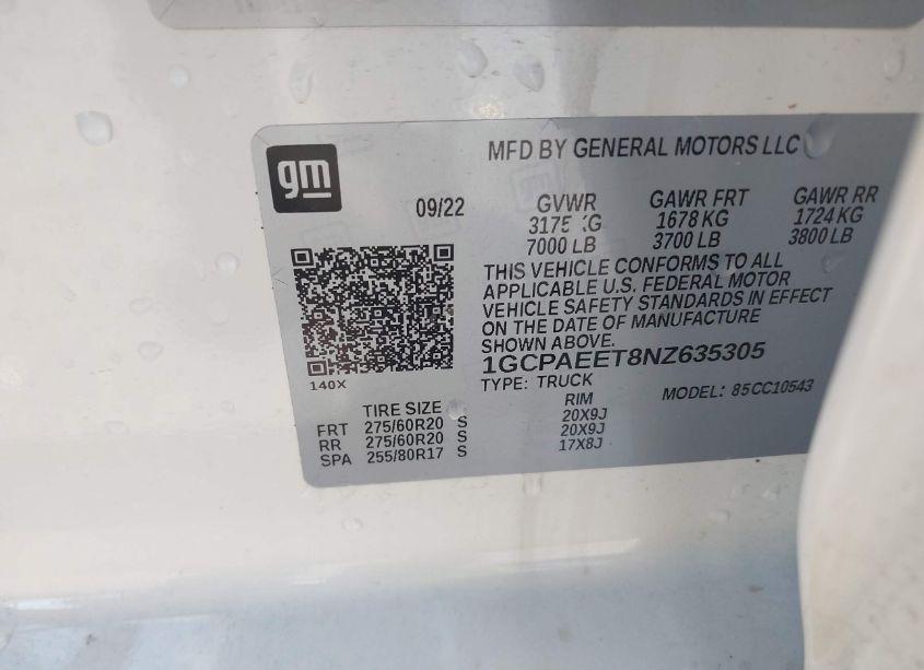 Photo 9 of 2022 Chevrolet Silverado 1500 2WD SHORT BED LTZ (VIN 1GCPAEET8NZ635305)