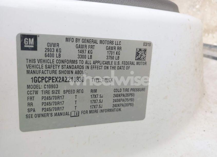 Photo 9 of 2010 Chevrolet Silverado 1500 WORK TRUCK (VIN 1GCPCPEX2AZ210830)