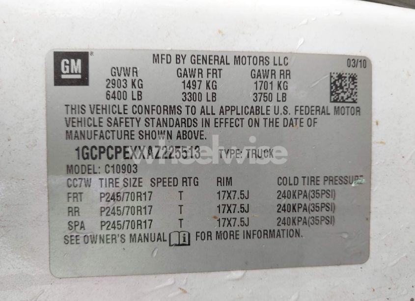 Photo 9 of 2010 Chevrolet Silverado 1500 WORK TRUCK (VIN 1GCPCPEXXAZ225513)