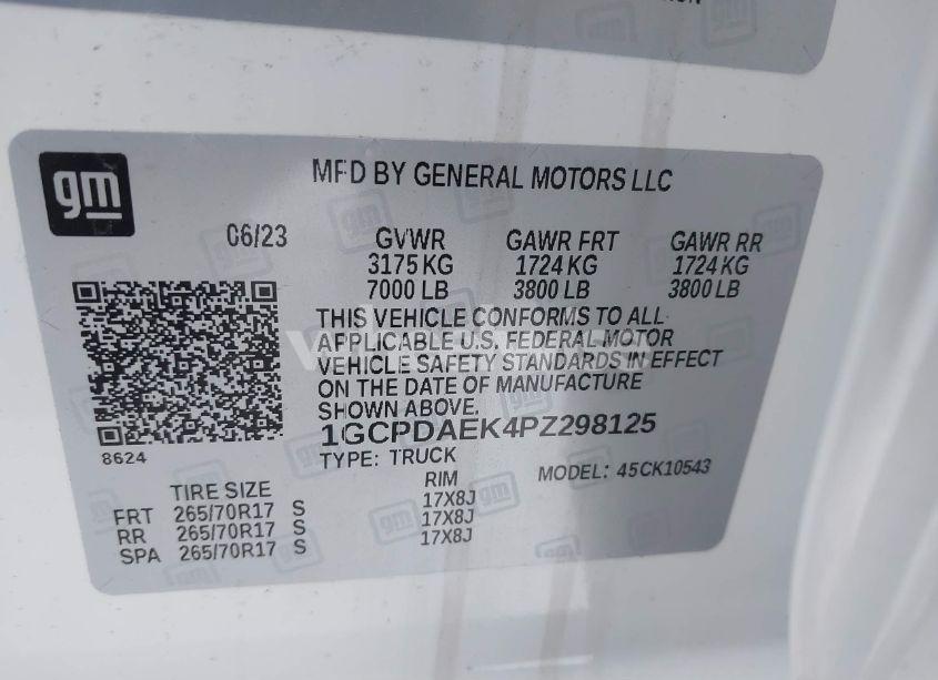 Photo 9 of 2023 Chevrolet Silverado 1500 4WD SHORT BED WT (VIN 1GCPDAEK4PZ298125)