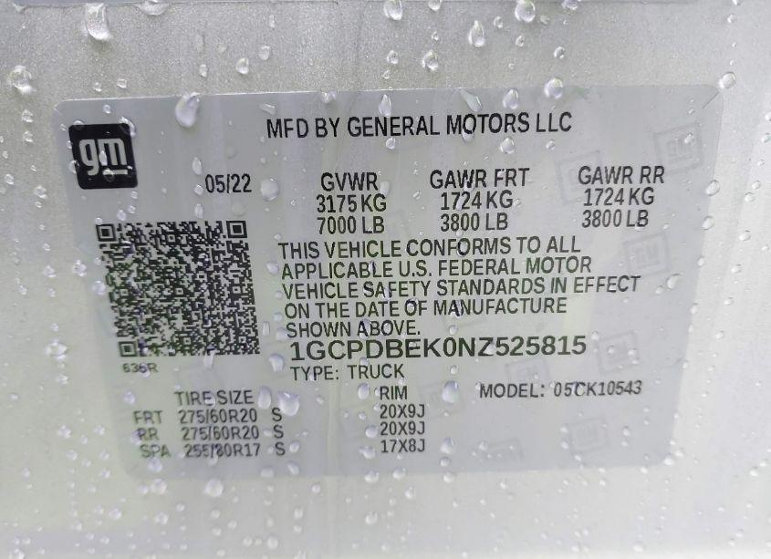 Photo 9 of 2022 Chevrolet Silverado 1500 4WD SHORT BED CUSTOM (VIN 1GCPDBEK0NZ525815)