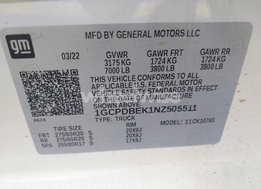 Photo 9 of 2022 Chevrolet Silverado 1500 4WD STANDARD BED CUSTOM (VIN 1GCPDBEK1NZ505511)