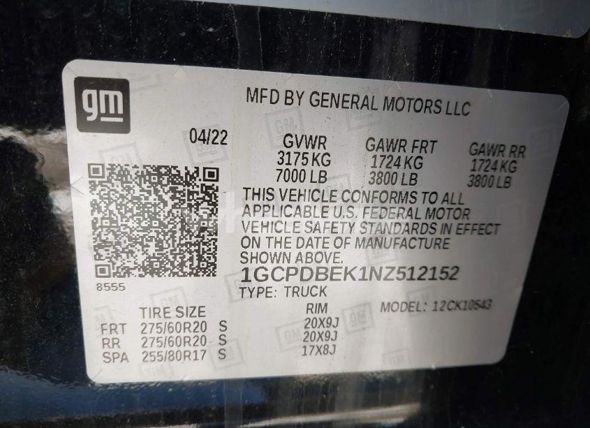 Photo 9 of 2022 Chevrolet Silverado 1500 4WD SHORT BED CUSTOM (VIN 1GCPDBEK1NZ512152)
