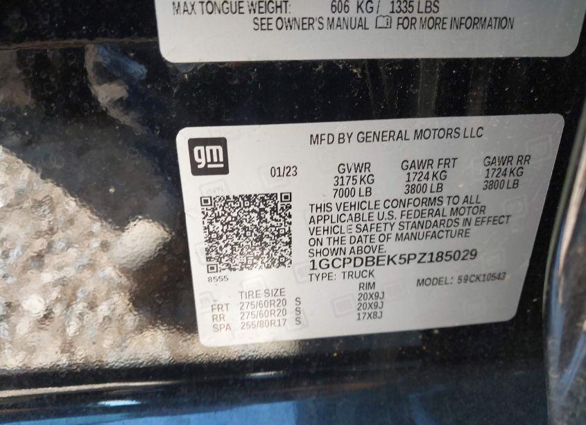 Photo 9 of 2023 Chevrolet Silverado 1500 4WD SHORT BED CUSTOM (VIN 1GCPDBEK5PZ185029)