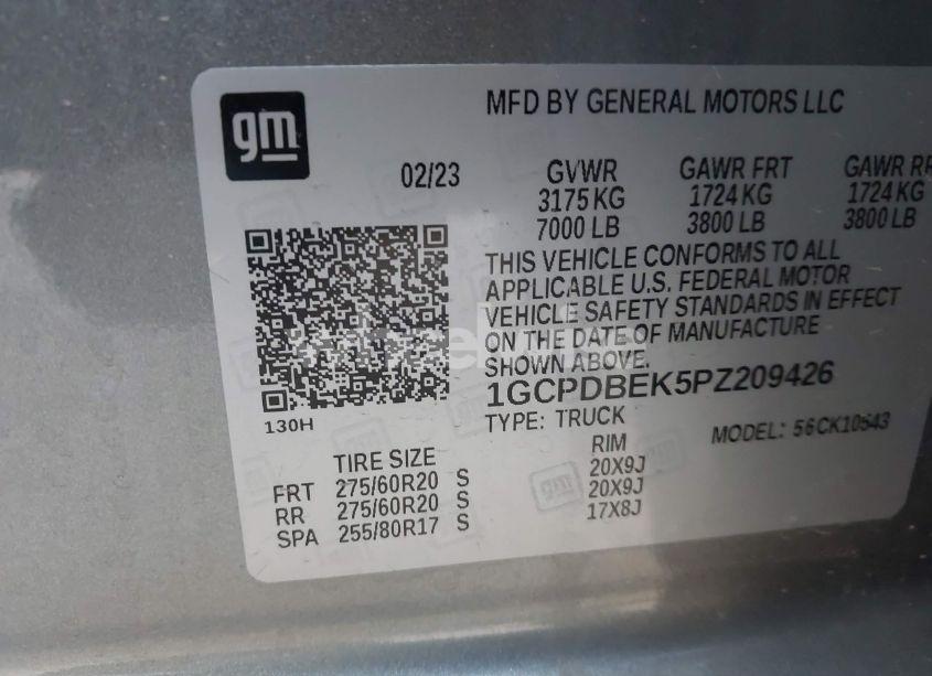 Photo 9 of 2023 Chevrolet Silverado 1500 4WD SHORT BED CUSTOM (VIN 1GCPDBEK5PZ209426)