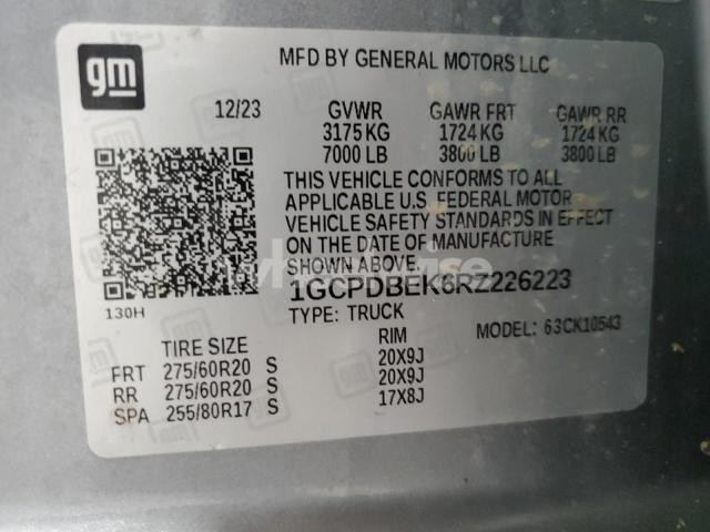 Photo 5 of 2024 CHEVROLET SILVERADO K1500 CUSTOM (VIN 1GCPDBEK6RZ226223)