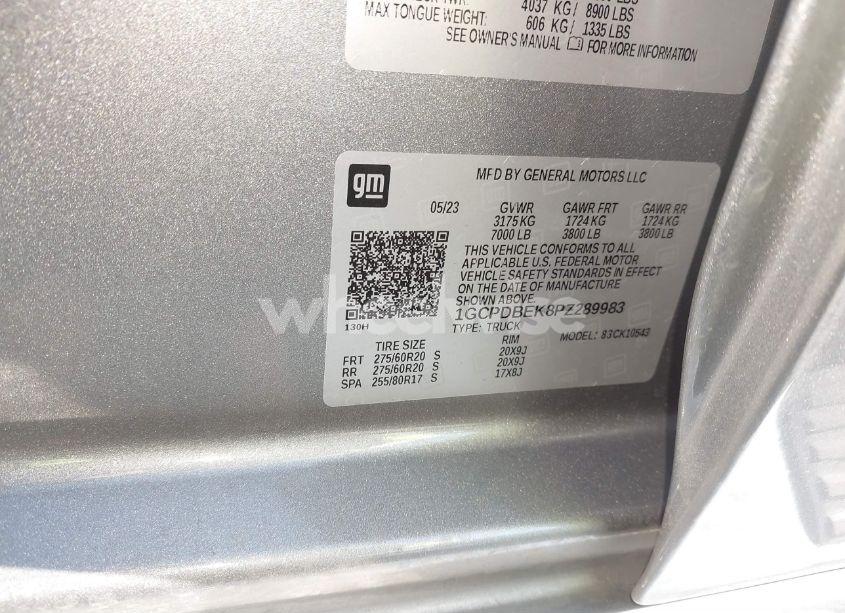 Photo 9 of 2023 Chevrolet Silverado 1500 4WD SHORT BED CUSTOM (VIN 1GCPDBEK8PZ289983)