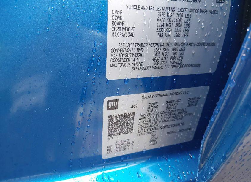 Photo 9 of 2024 Chevrolet Silverado 1500 4WD SHORT BED CUSTOM (VIN 1GCPDBEK8RZ138578)