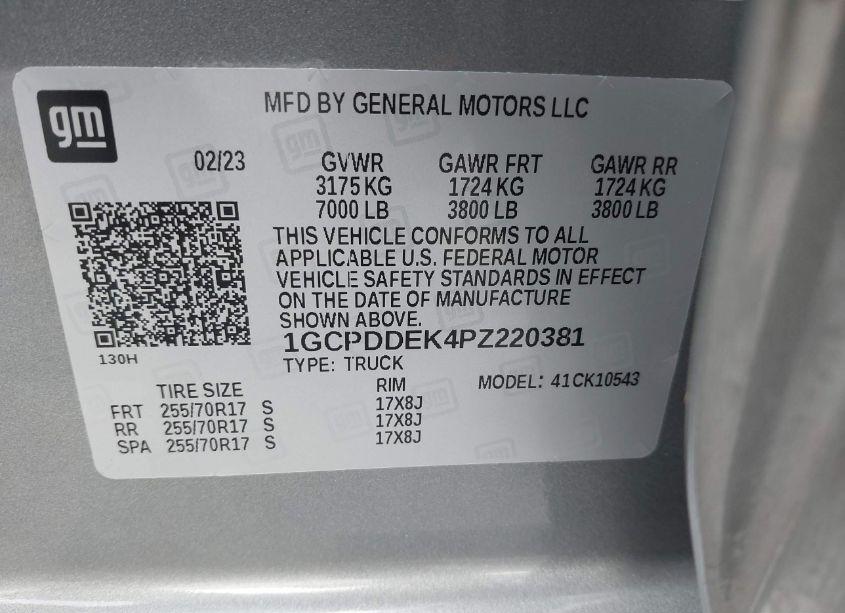 Photo 9 of 2023 Chevrolet Silverado 1500 4WD STANDARD BED LT (VIN 1GCPDDEK4PZ220381)