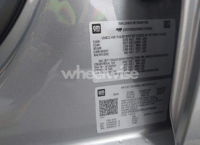 Photo 9 of 2024 Chevrolet Silverado 1500 4WD SHORT BED RST (VIN 1GCPDEEK5RZ376681)