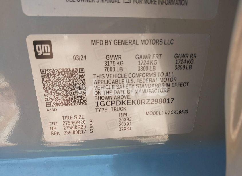 Photo 9 of 2024 Chevrolet Silverado 1500 4WD SHORT BED LT WITH 2FL (VIN 1GCPDKEK0RZ298017)