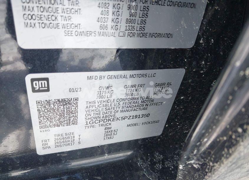 Photo 9 of 2023 Chevrolet Silverado 1500 4WD SHORT BED LT WITH 2FL (VIN 1GCPDKEK5PZ191350)