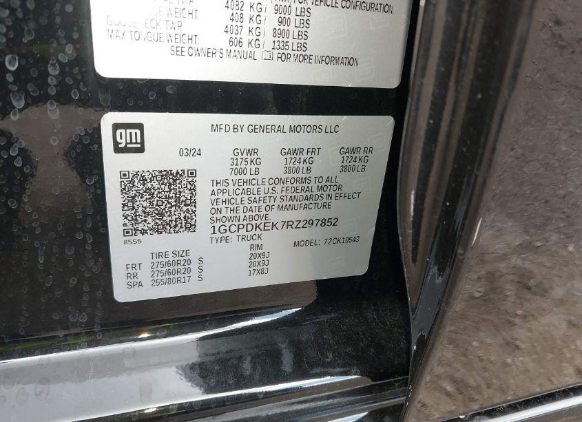 Photo 9 of 2024 Chevrolet Silverado 1500 4WD SHORT BED LT WITH 2FL (VIN 1GCPDKEK7RZ297852)