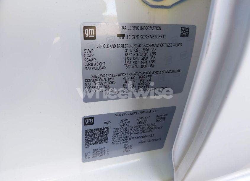 Photo 9 of 2022 Chevrolet Silverado 1500 4WD SHORT BED LT WITH 2FL (VIN 1GCPDKEKXNZ606711)
