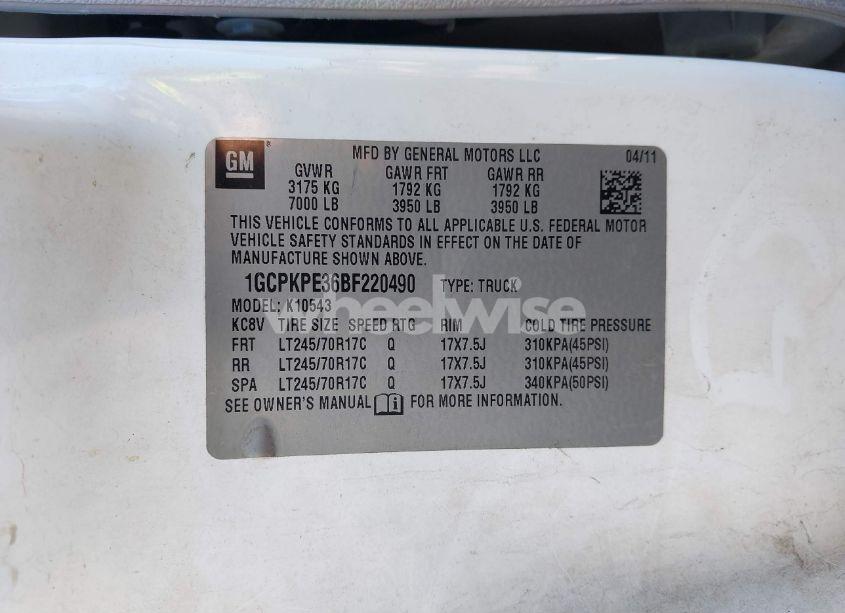 Photo 9 of 2011 Chevrolet Silverado 1500 WORK TRUCK (VIN 1GCPKPE36BF220490)