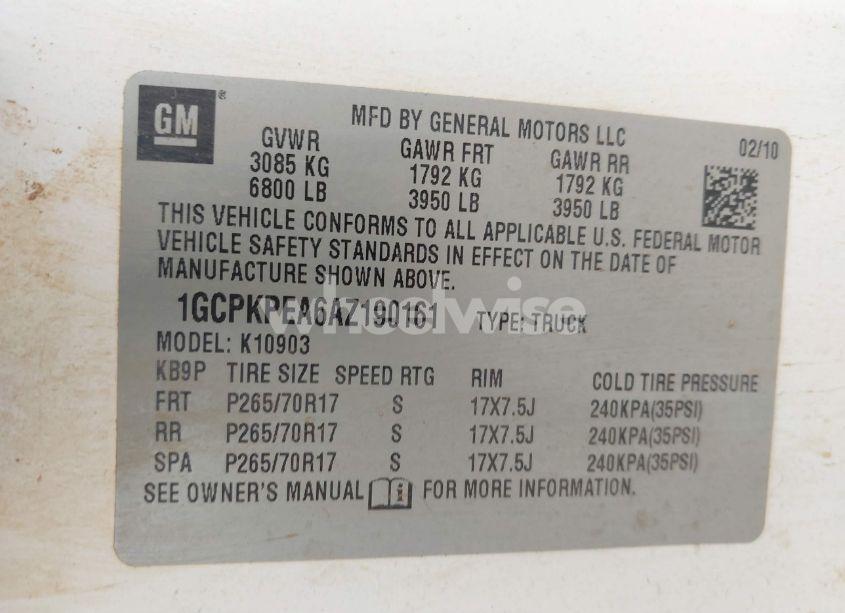 Photo 9 of 2010 Chevrolet Silverado 1500 WORK TRUCK (VIN 1GCPKPEA6AZ190161)