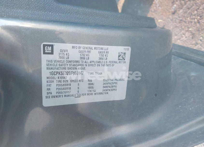 Photo 9 of 2011 Chevrolet Silverado 1500 LT (VIN 1GCPKSE32BF168147)