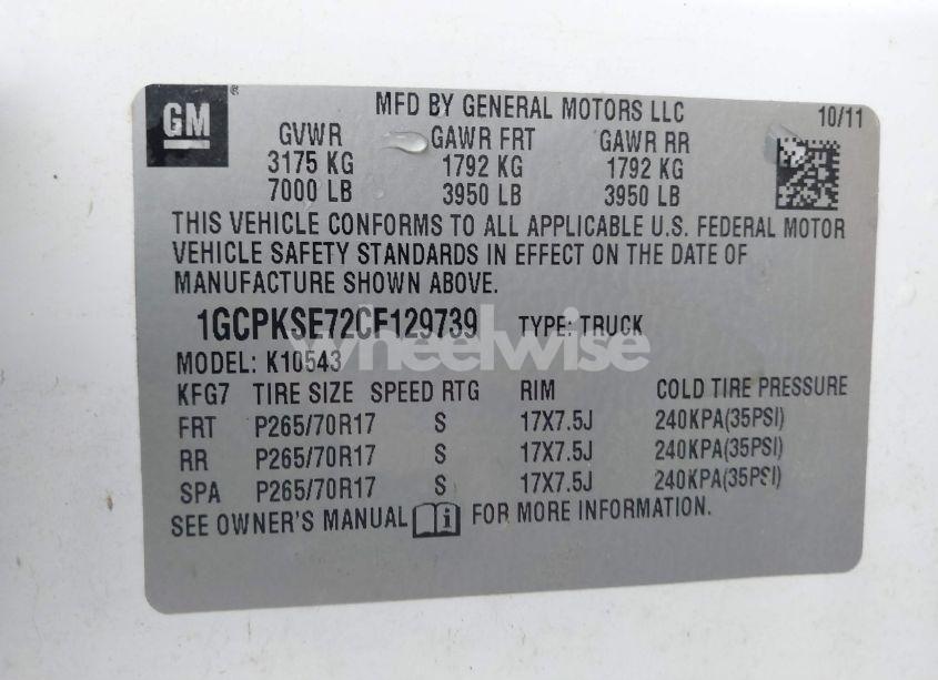 Photo 9 of 2012 Chevrolet Silverado 1500 LT (VIN 1GCPKSE72CF129739)