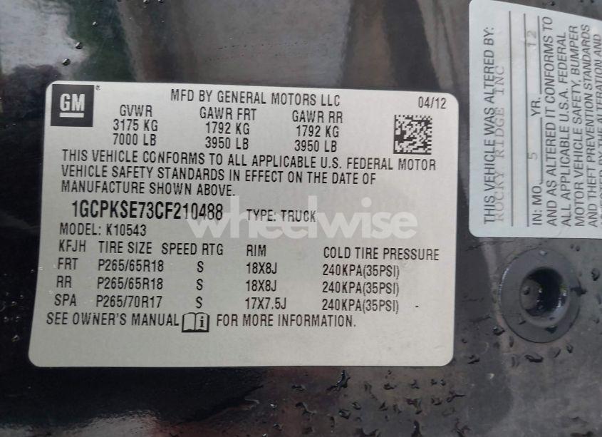 Photo 9 of 2012 Chevrolet Silverado 1500 LT (VIN 1GCPKSE73CF210488)