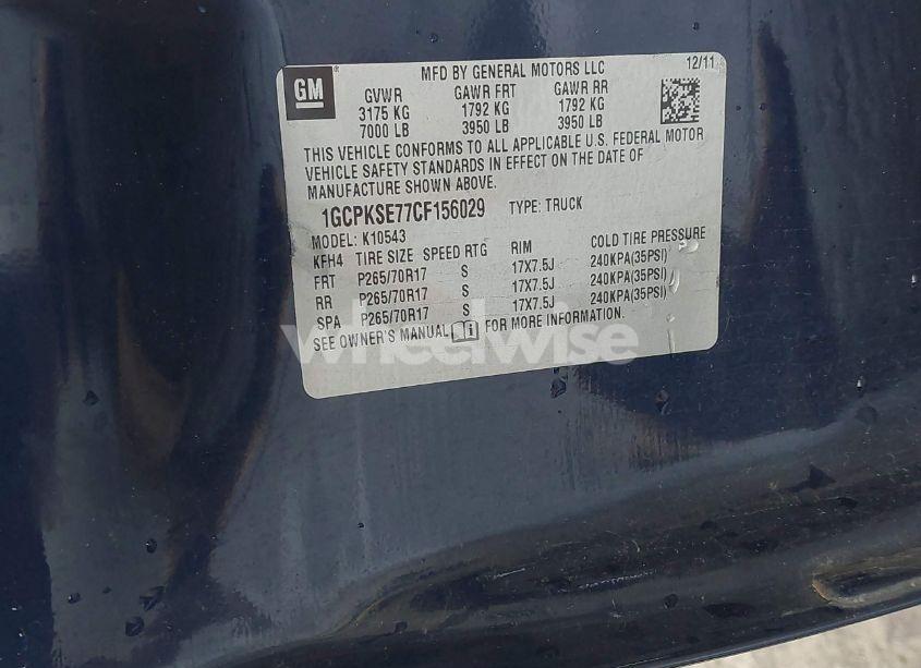 Photo 9 of 2012 Chevrolet Silverado 1500 LT (VIN 1GCPKSE77CF156029)