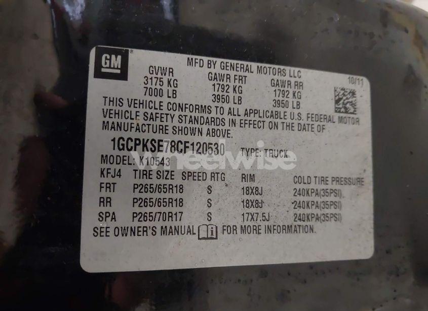 Photo 9 of 2012 Chevrolet Silverado 1500 LT (VIN 1GCPKSE78CF120530)