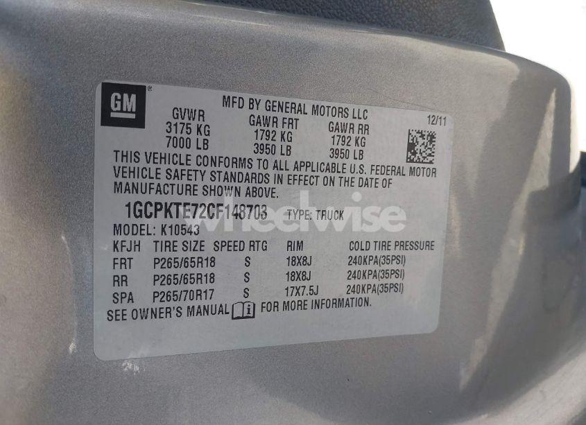 Photo 9 of 2012 Chevrolet Silverado 1500 LTZ (VIN 1GCPKTE72CF148703)