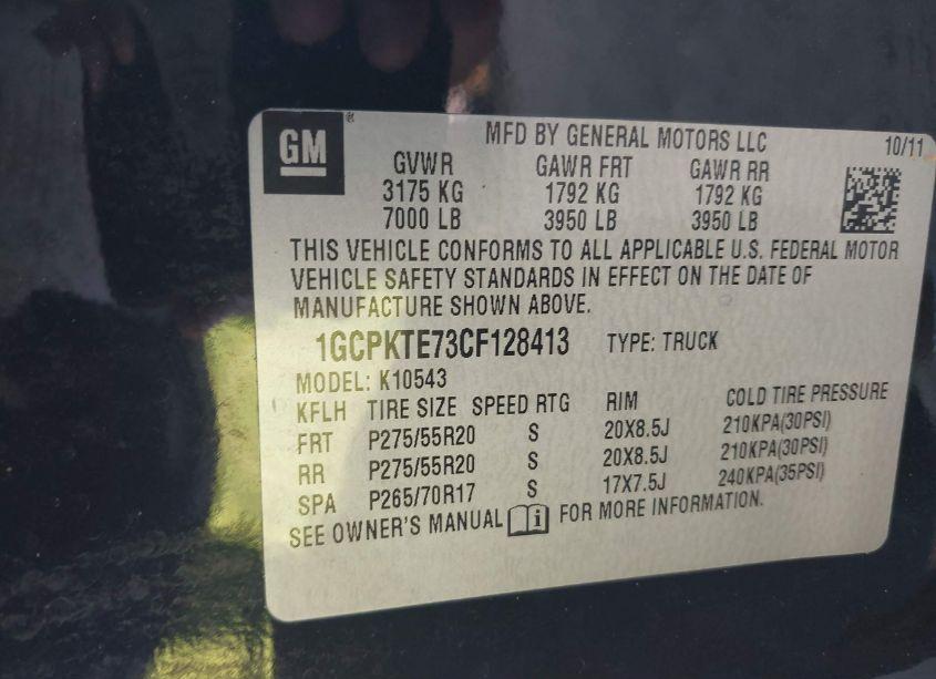 Photo 9 of 2012 Chevrolet Silverado 1500 LTZ (VIN 1GCPKTE73CF128413)