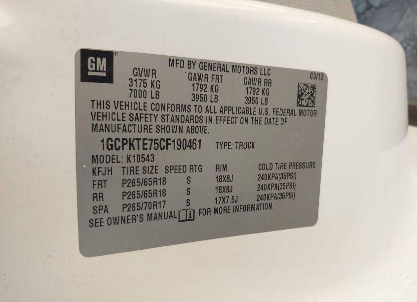 Photo 9 of 2012 Chevrolet Silverado 1500 LTZ (VIN 1GCPKTE75CF190461)